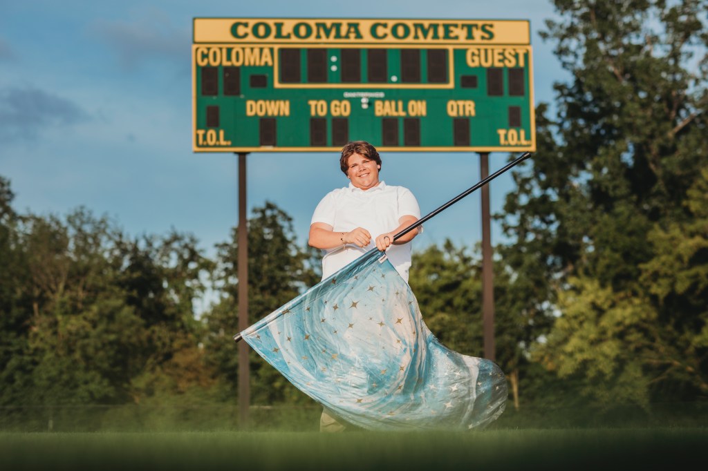 Guided senior portrait posing and movement