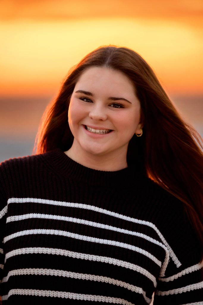 Lake Michigan senior photos sunset Tiscornia Park St Joseph Michigan