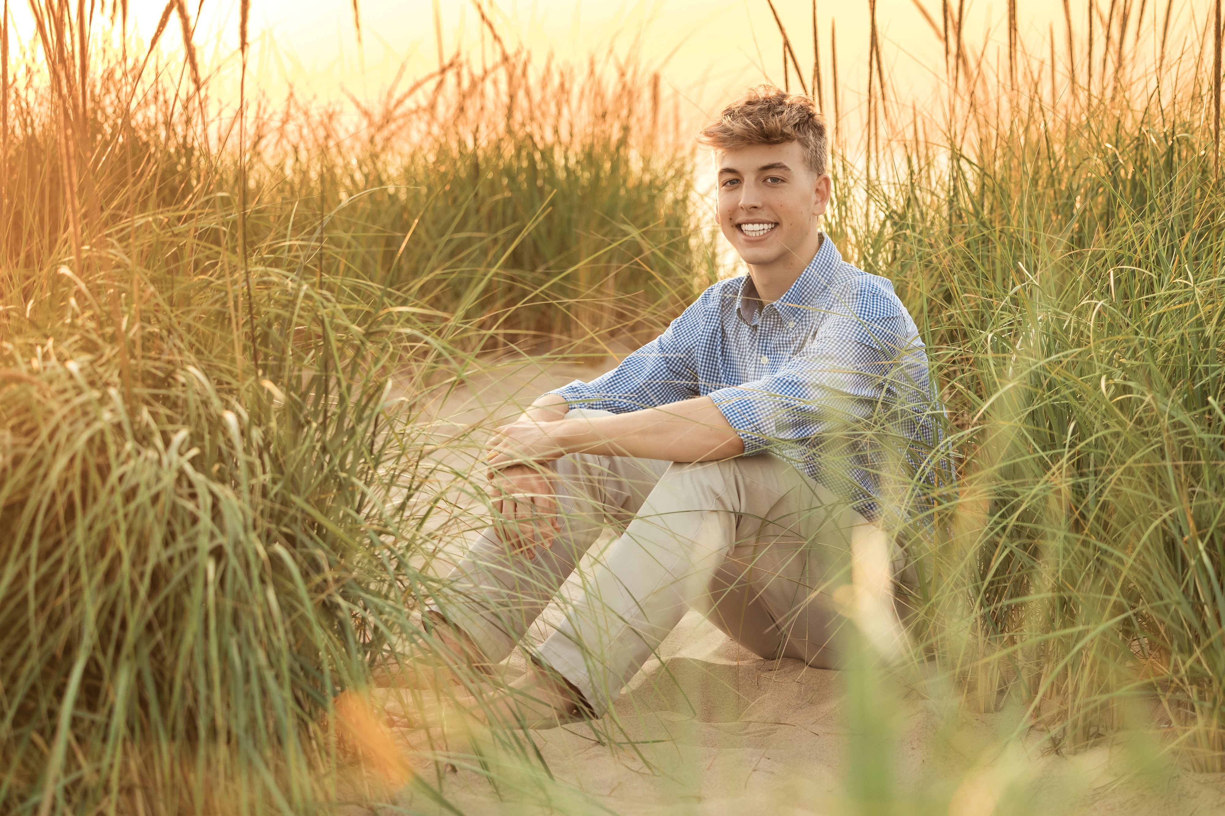 senior class of 2026 on jean klock beach on lake michigan berrien county michigan