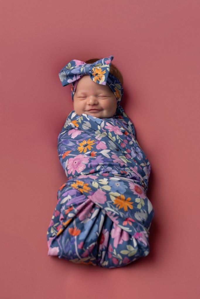 floral swaddle newborn photography michigan
