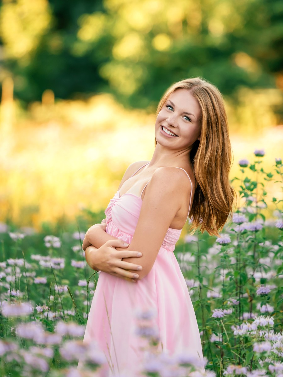 Emma | St. Joseph High School Class of 2027 Senior Pictures | Jean Klock Beach & Southwest Michigan Wildflower&nbsp;Field