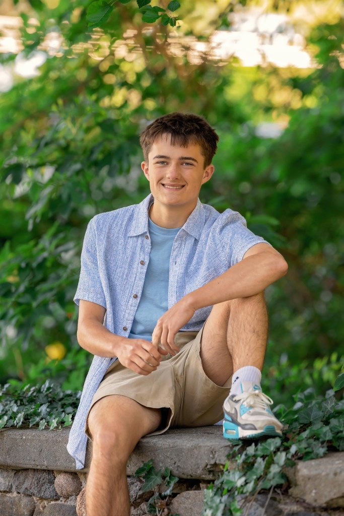 St. Joseph High School twin brothers during senior pictures at a private Lake Michigan beach in Southwest Michigan